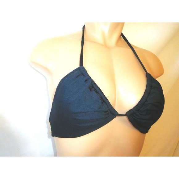 New TRINA TURK BLACK GOLD TRIANGLE TOP Swimwear Swim Bikini Top Padded Size 6 - Picture 6 of 10